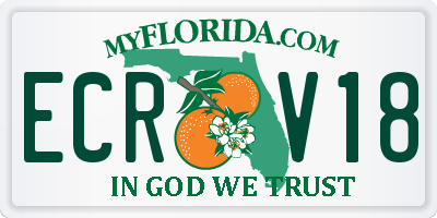FL license plate ECRV18