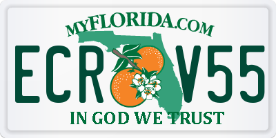 FL license plate ECRV55