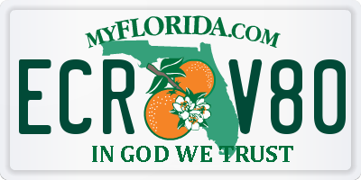 FL license plate ECRV80
