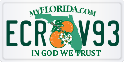 FL license plate ECRV93