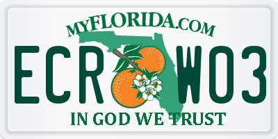 FL license plate ECRW03