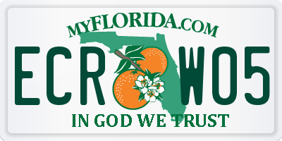 FL license plate ECRW05