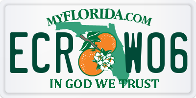 FL license plate ECRW06
