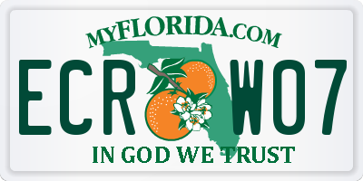 FL license plate ECRW07