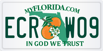 FL license plate ECRW09