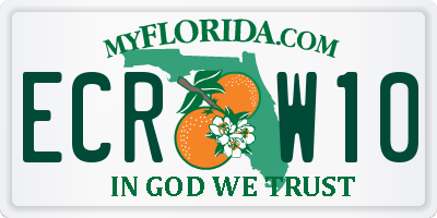 FL license plate ECRW10