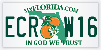 FL license plate ECRW16