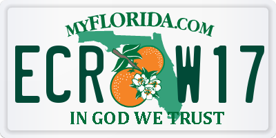 FL license plate ECRW17