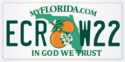 FL license plate ECRW22