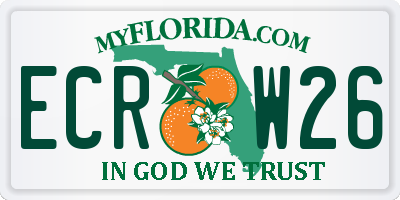 FL license plate ECRW26