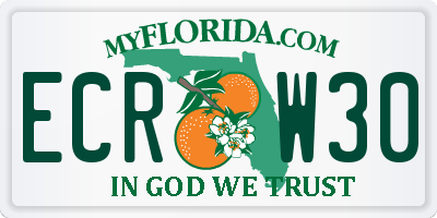 FL license plate ECRW30