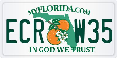 FL license plate ECRW35