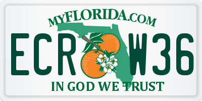 FL license plate ECRW36