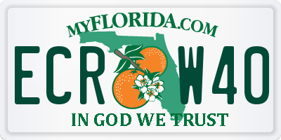 FL license plate ECRW40