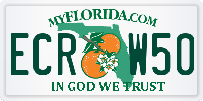 FL license plate ECRW50