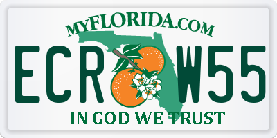 FL license plate ECRW55