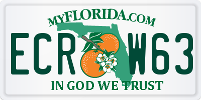 FL license plate ECRW63
