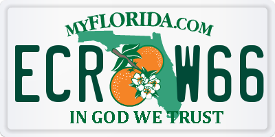 FL license plate ECRW66