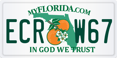 FL license plate ECRW67