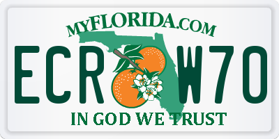 FL license plate ECRW70