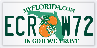 FL license plate ECRW72