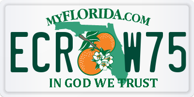 FL license plate ECRW75