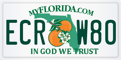 FL license plate ECRW80