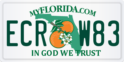 FL license plate ECRW83