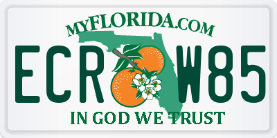 FL license plate ECRW85