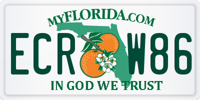 FL license plate ECRW86