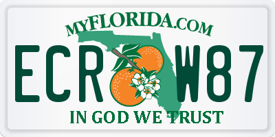 FL license plate ECRW87