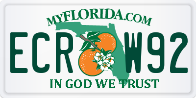 FL license plate ECRW92