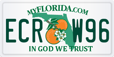 FL license plate ECRW96