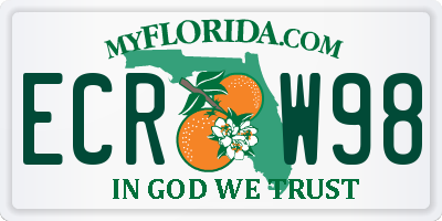 FL license plate ECRW98