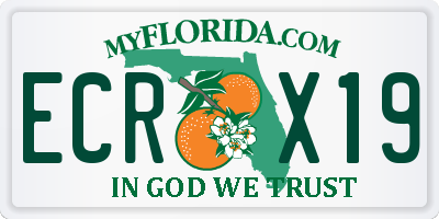 FL license plate ECRX19
