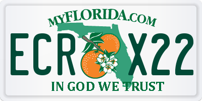 FL license plate ECRX22