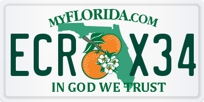 FL license plate ECRX34