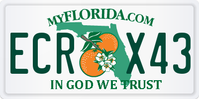 FL license plate ECRX43
