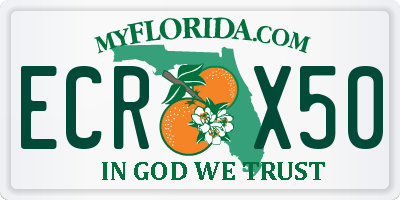 FL license plate ECRX50