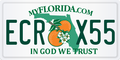 FL license plate ECRX55