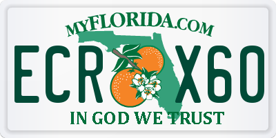 FL license plate ECRX60