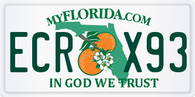 FL license plate ECRX93