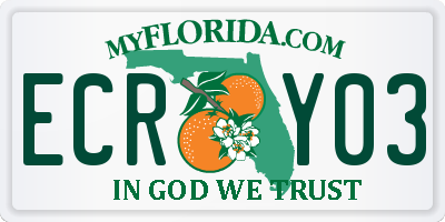 FL license plate ECRY03