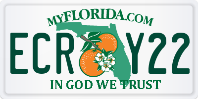 FL license plate ECRY22
