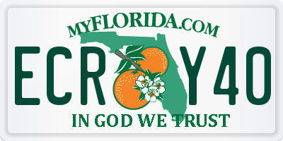 FL license plate ECRY40