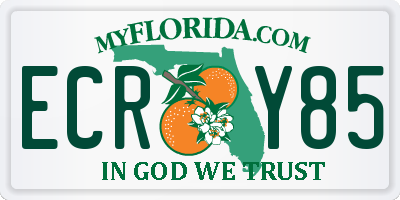 FL license plate ECRY85