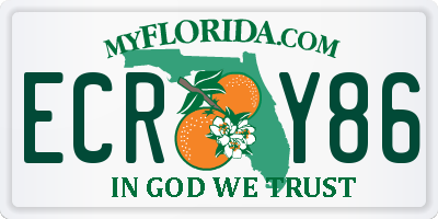 FL license plate ECRY86