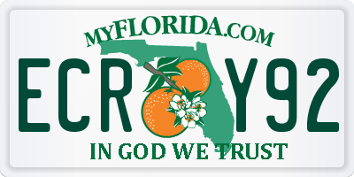 FL license plate ECRY92