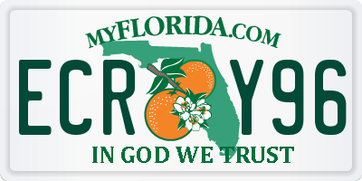 FL license plate ECRY96