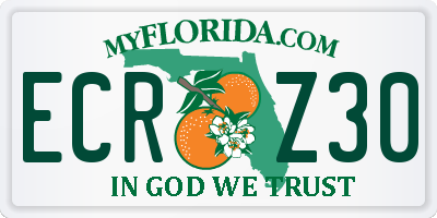 FL license plate ECRZ30
